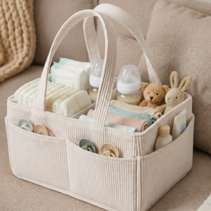 Corduroy Baby Diaper Caddy